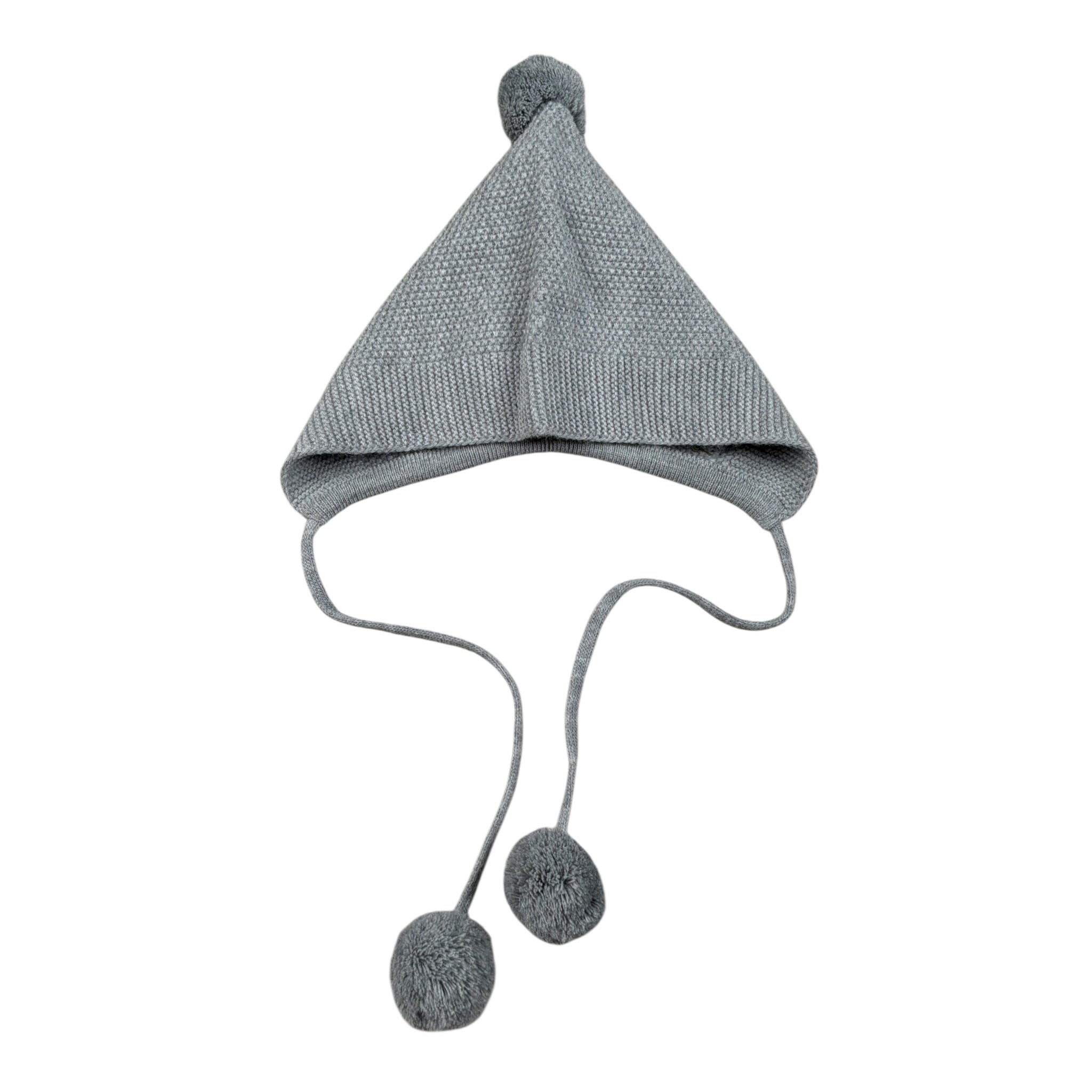 Jose' Varon Cappello tinta unita con Pon Pon Grigio per Neonata 0140068 GRIGIO JOSE' VARON 