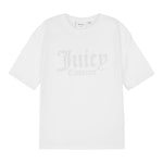 Juicy Couture T-Shirt tinta unita con Brillantini Bianco per Bambina JBX6409 BIANCO JUICY COUTURE 