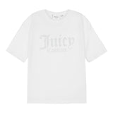 Juicy Couture T-Shirt tinta unita con Brillantini Bianco per Bambina JBX6409 BIANCO JUICY COUTURE 