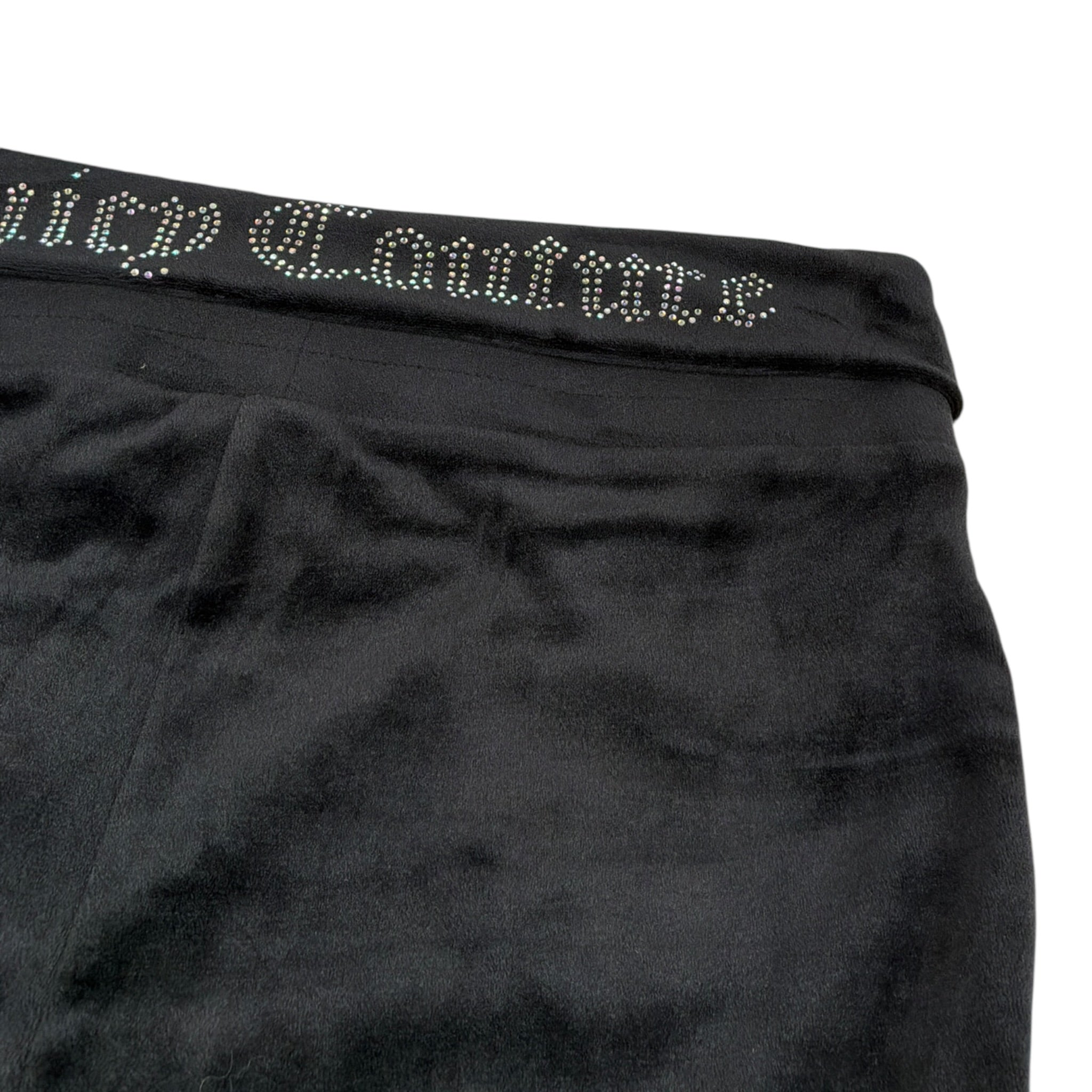 Juicy Couture Pantalone In Velluto tinta unita Modello Zampa Nero per Bambina JBX6501 NERO JUICY COUTURE 