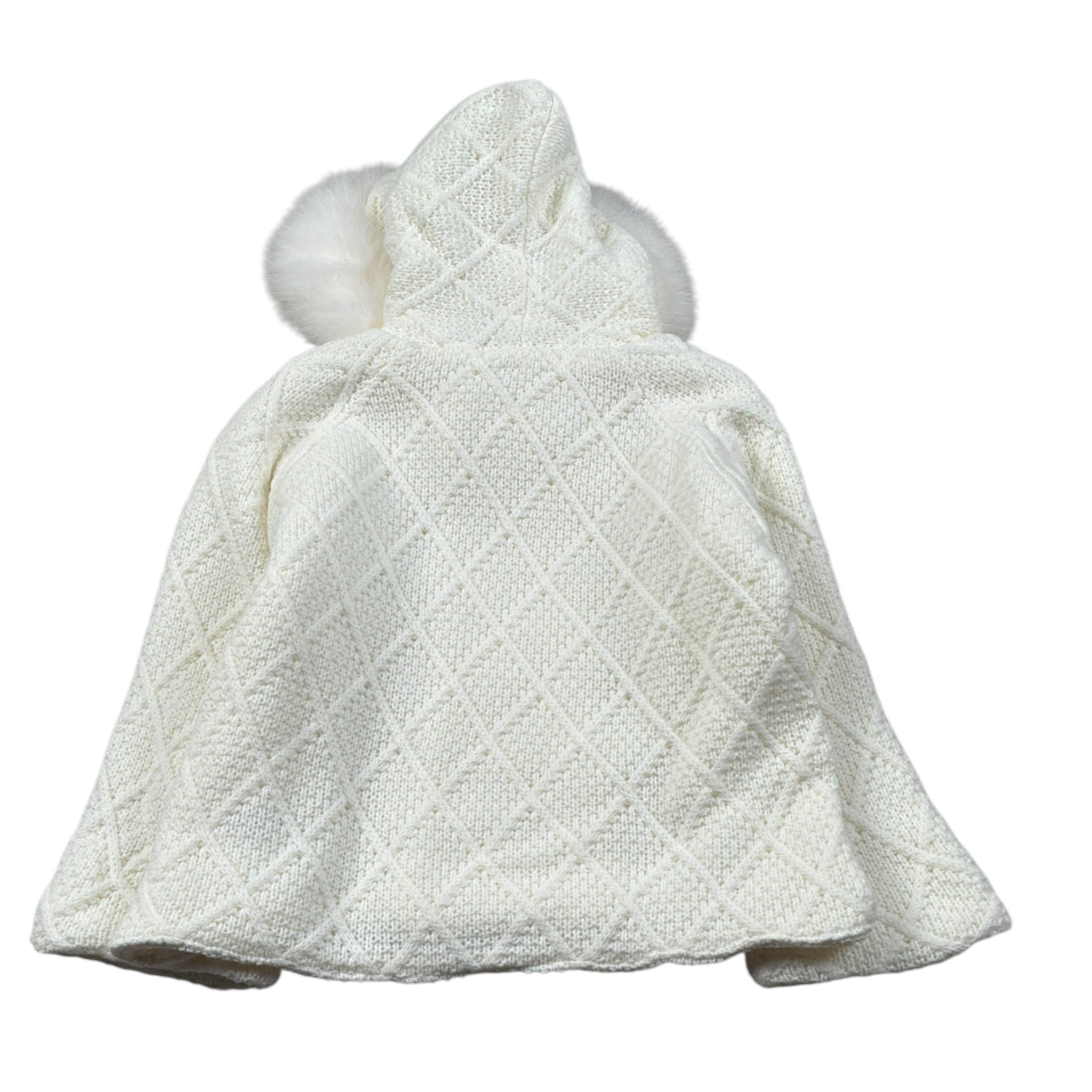 Juliana Cardigan tinta unita con Cappuccio Panna per Neonata 24699X PANNA JULIANA 