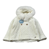 Juliana Cardigan tinta unita con Cappuccio Panna per Neonata 24699X PANNA JULIANA 