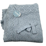 Juliana Coperta tinta unita con Ricami Azzurro per Neonata 25512 AZZURRO JULIANA 
