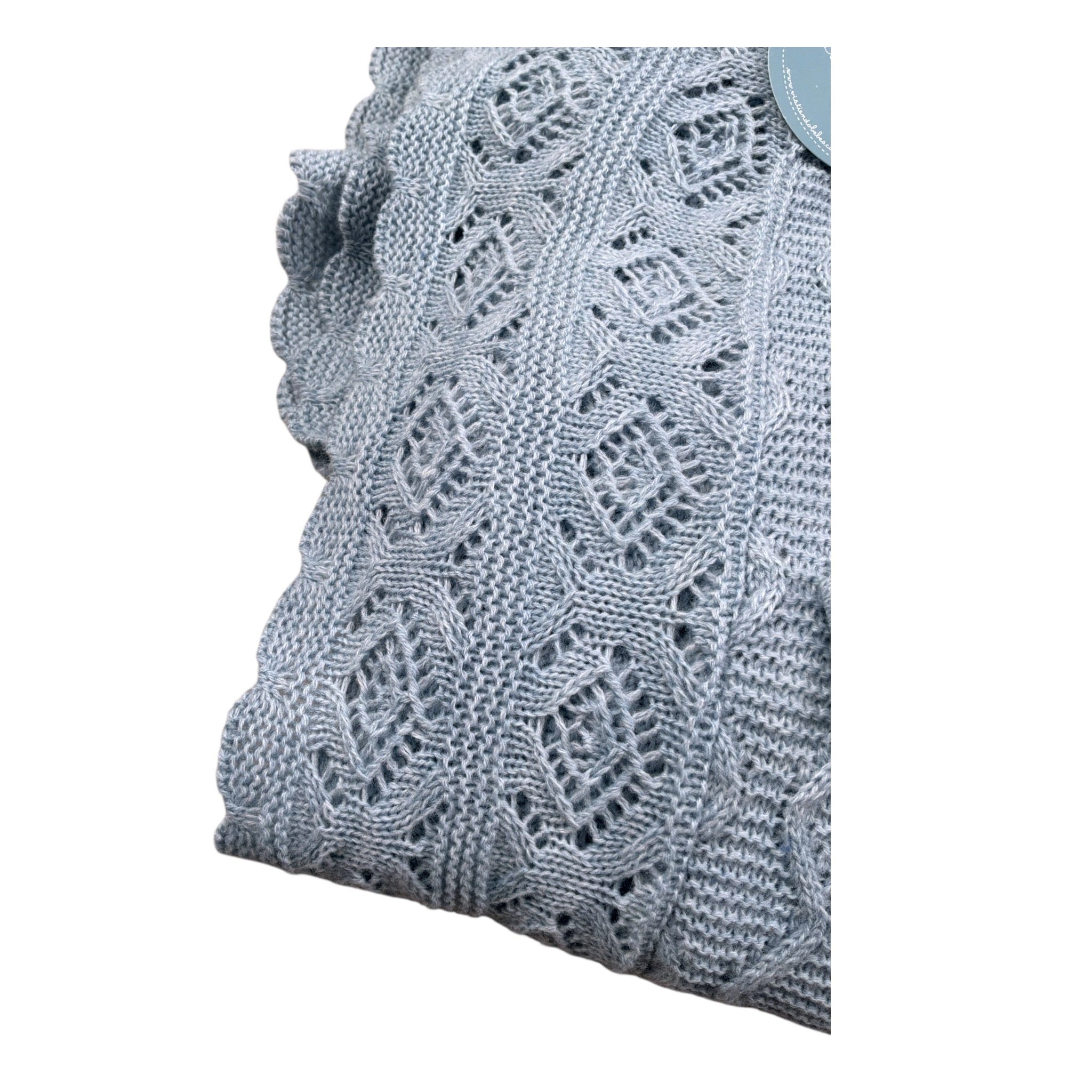 Juliana Coperta tinta unita con Ricami Azzurro per Neonata 25512 AZZURRO JULIANA 