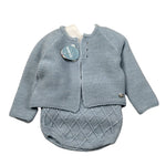 Juliana Completo 3 Cardigan-Camicia-Pagliaccetto Azzurro per Neonato 25608 AZZURRO JULIANA 