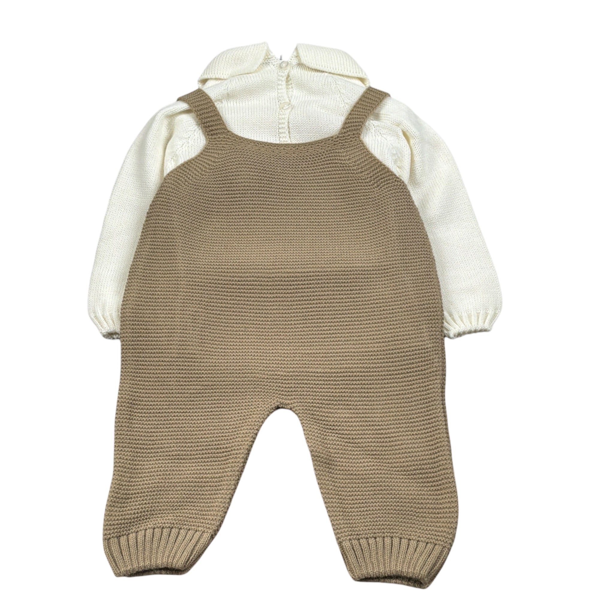 Juliana Completo 2 Pezzi Maglia-Salopette Beige per Neonato 25609 BEIGE JULIANA 