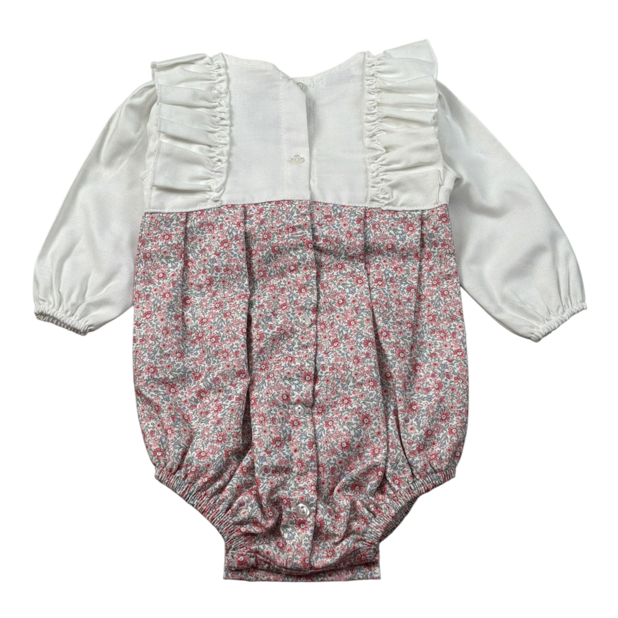 Juliana Pagliaccetto Manica Lunga con Fiocco Bianco/Rosa per Neonata 25640 BIANCO/ROSA JULIANA 