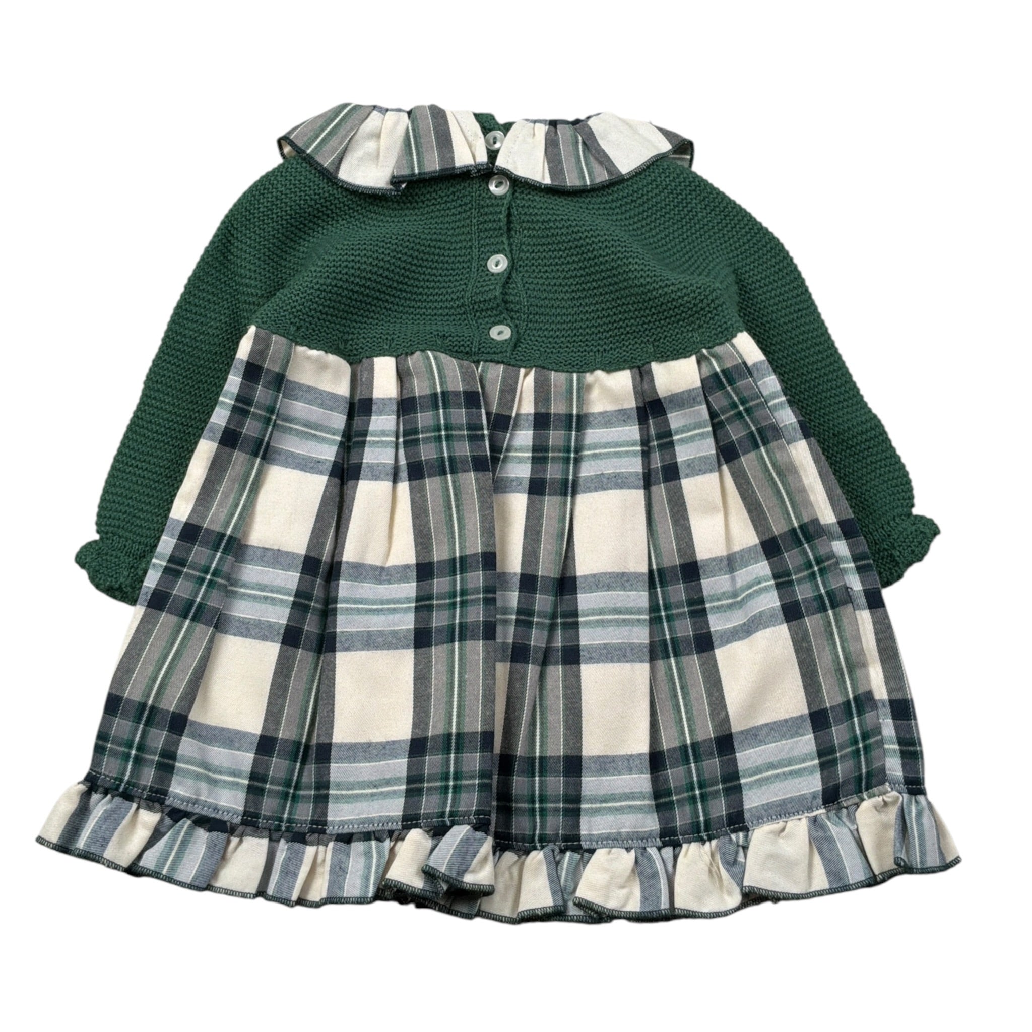 Juliana Abito Manica Lunga Stampa Fantasia Verde per Neonata 25646X VERDE JULIANA 