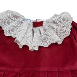 Juliana Abito Manica Lunga tinta unita In Camoscio Rosso per Neonata 25672 ROSSO JULIANA 