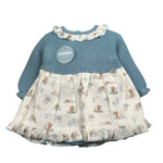 Juliana Abito Manica Lunga Bicolore con Cappelli Azzurro per Neonata 25675 AZZURRO JULIANA 