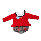 Juliana Completo 3 Pezzi Cardigan-Camicia-Culotte Rosso per Neonata 25685X ROSSO JULIANA 