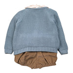 Juliana Completo 3 Pezzi Cardigan-Camicia-Culotte Azzurro per Neonato 25690 AZZURRO JULIANA 