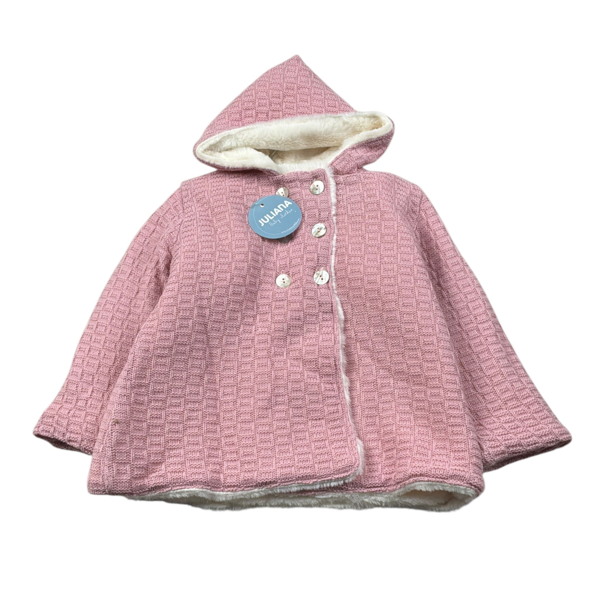 Juliana Cappotto tinta unita con Capuccio Rosa per Bambina 25703J ROSA JULIANA 