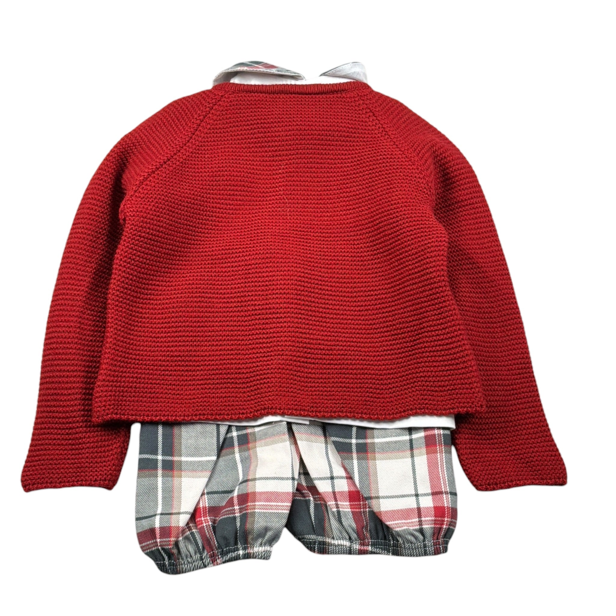 Juliana Completo 3 Pezzi Cardigan-Camicia-Culotte Rosso per Bambino J2138J ROSSO JULIANA 