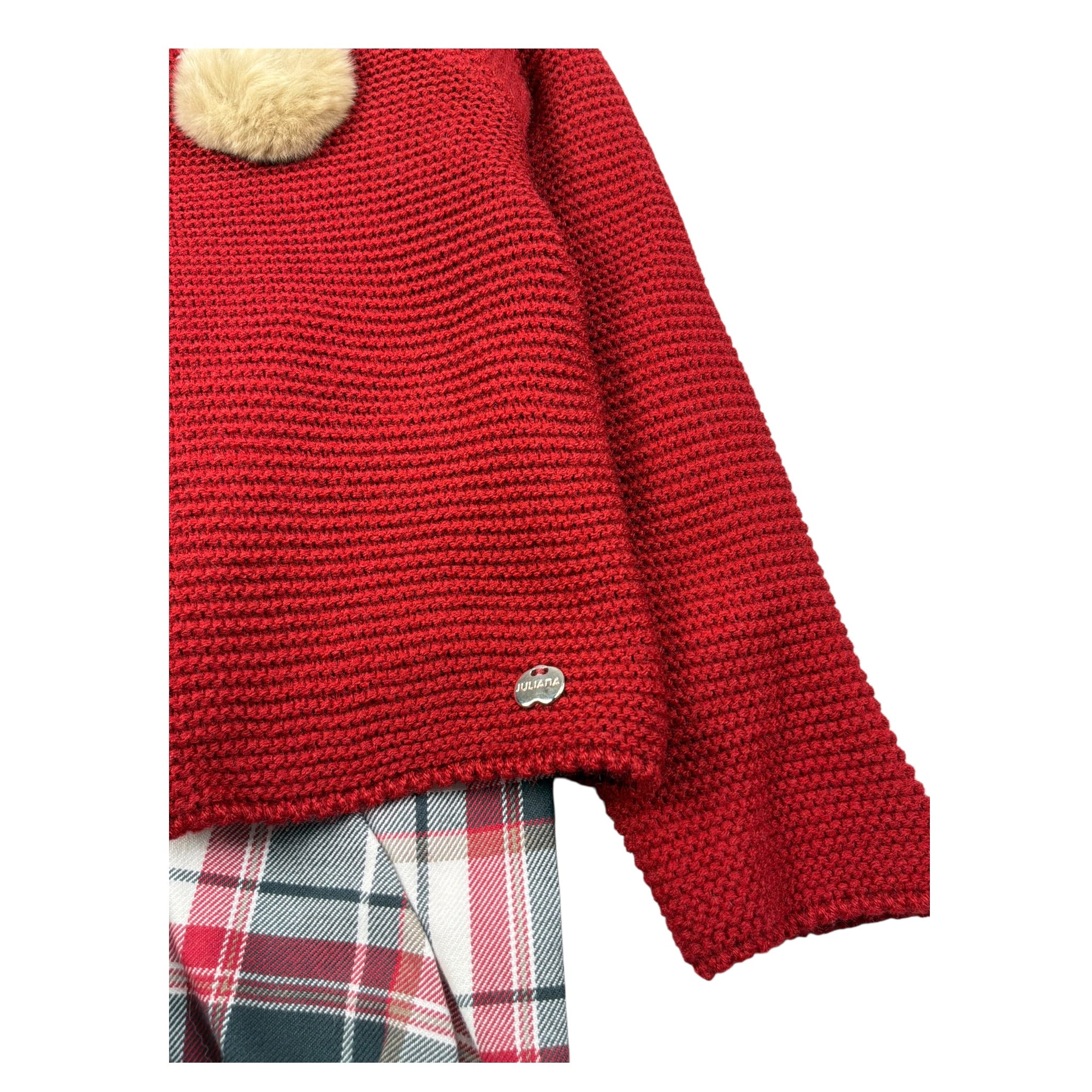 Juliana Completo 3 Pezzi Cardigan-Camicia-Culotte Rosso per Bambino J2138J ROSSO JULIANA 