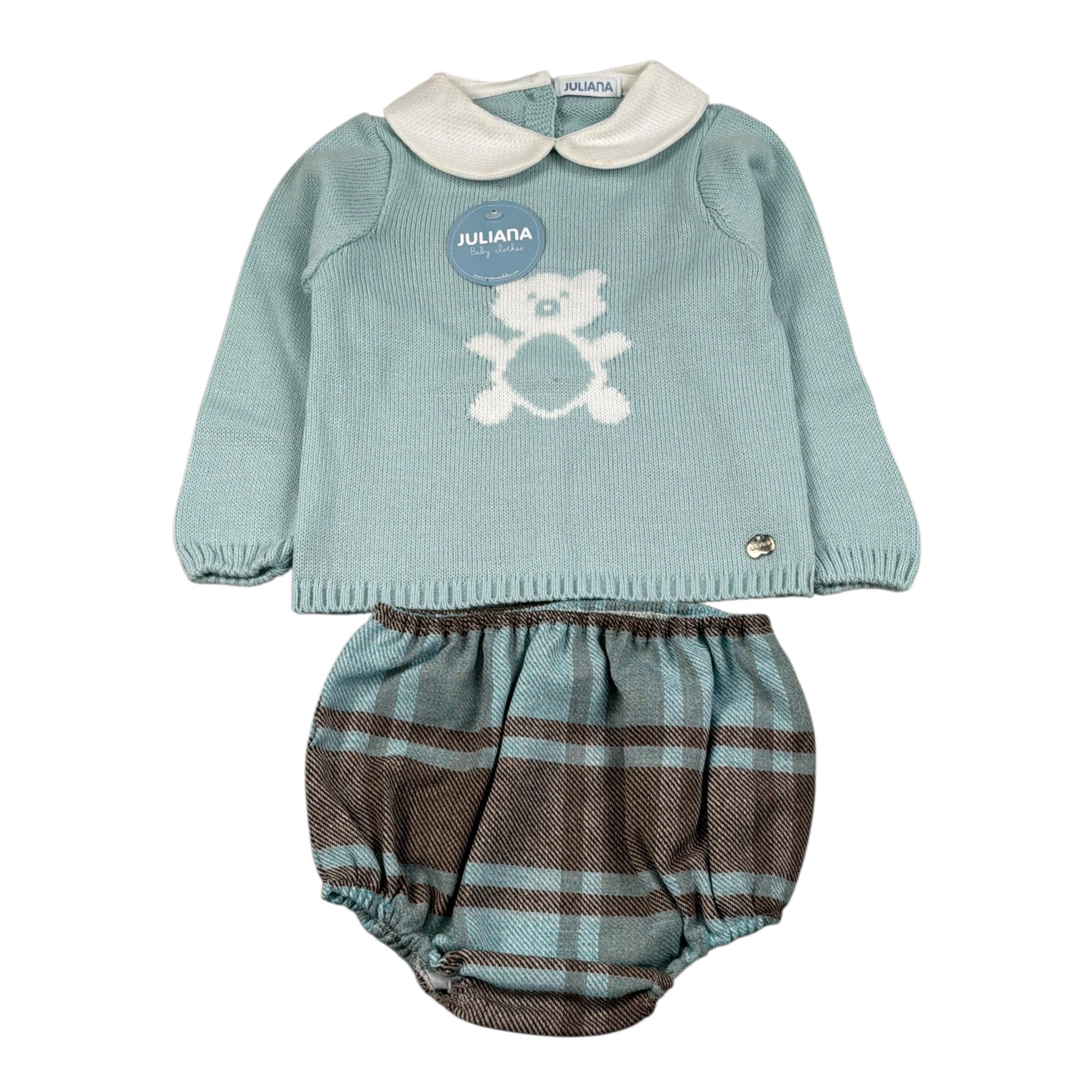 Juliana Completo 2 Pezzi Maglia-Culotte Azzurro per Neonato J4074 AZZURRO JULIANA 