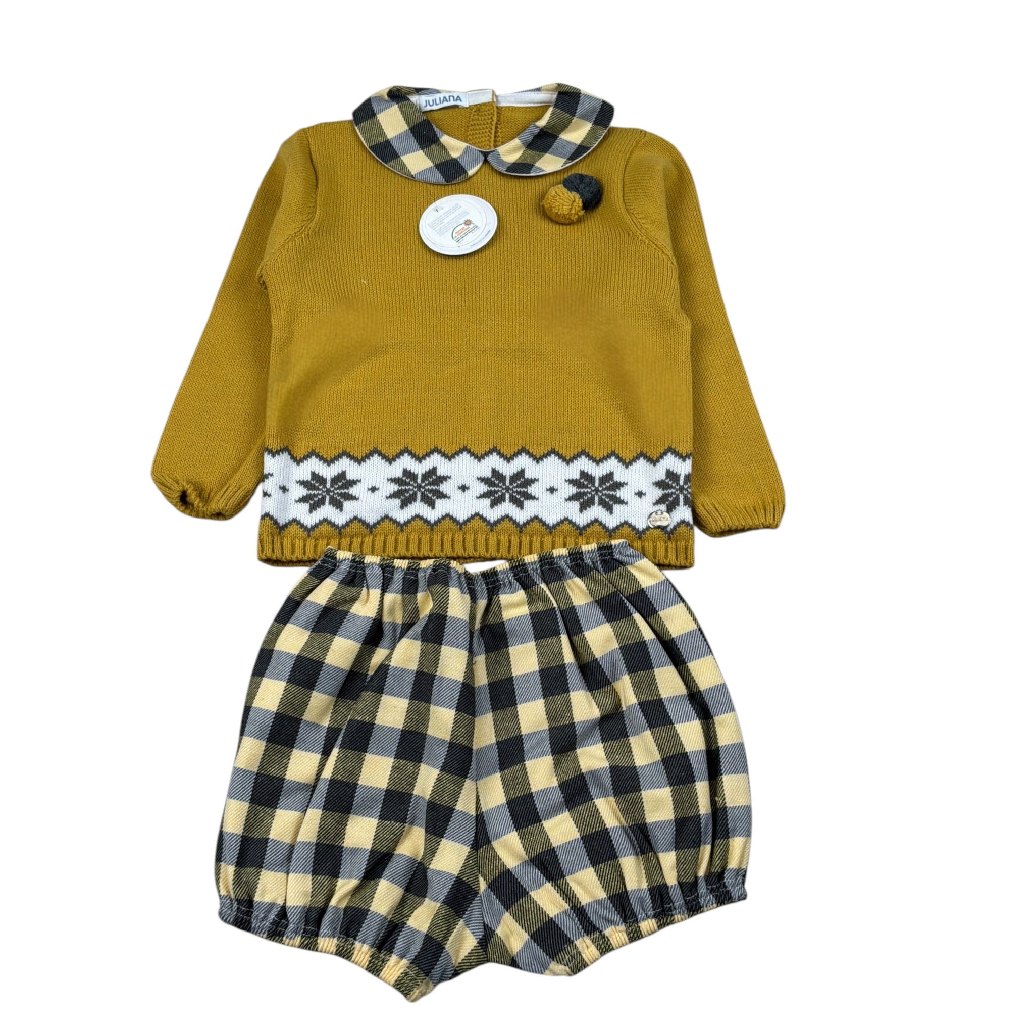 Juliana Completo 2 Pezzi Maglia-Culotte Senape per Neonato J8100N SENAPE JULIANA 