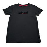 Just Cavalli T-Shirt Girocollo tinta unita con Logo Nero per Bambino JBA26005TS NERO JUST CAVALLI 