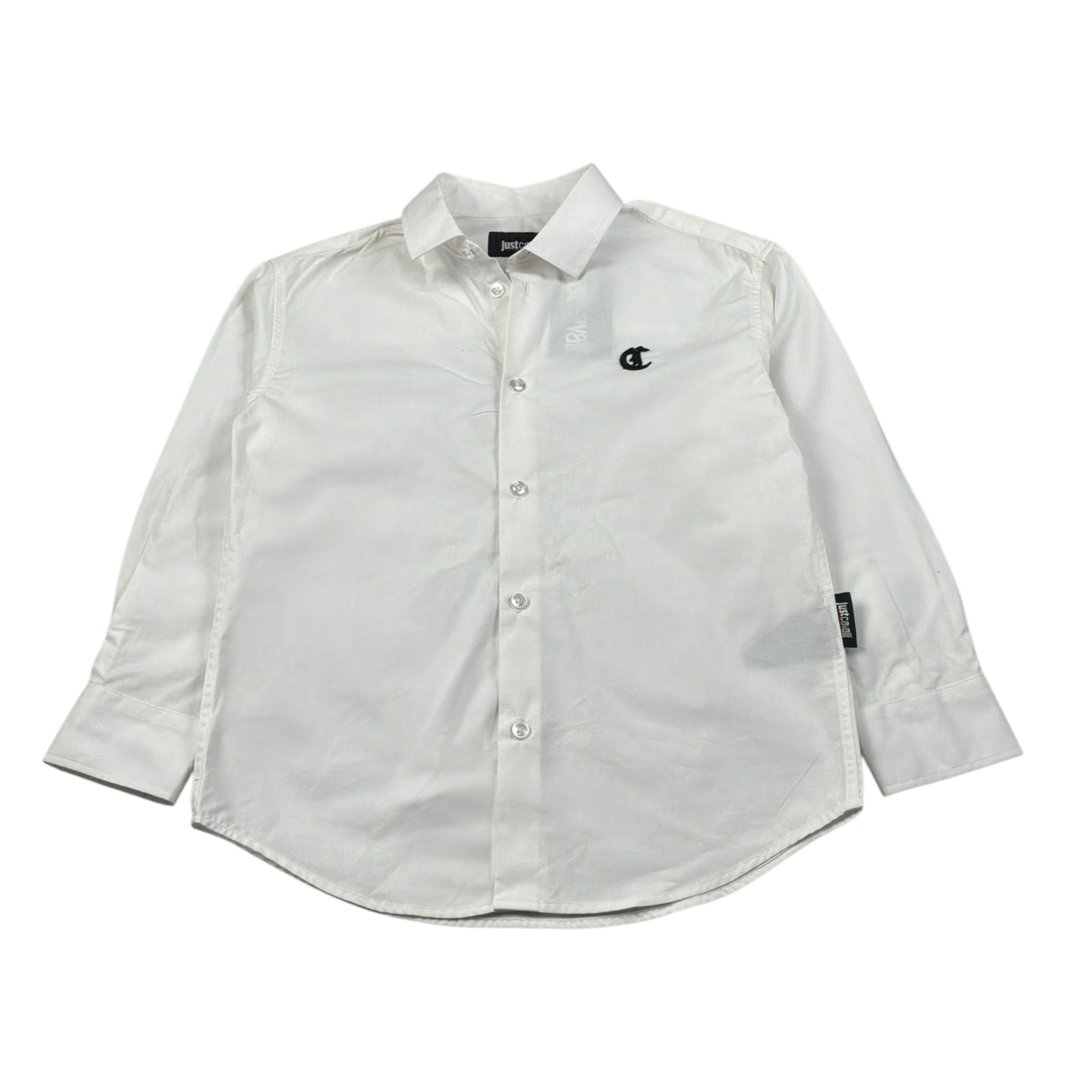 Just Cavalli Camicia Manica Lunga tinta unita con Logo Bianco per Bambino JBA26017CA BIANCO JUST CAVALLI 