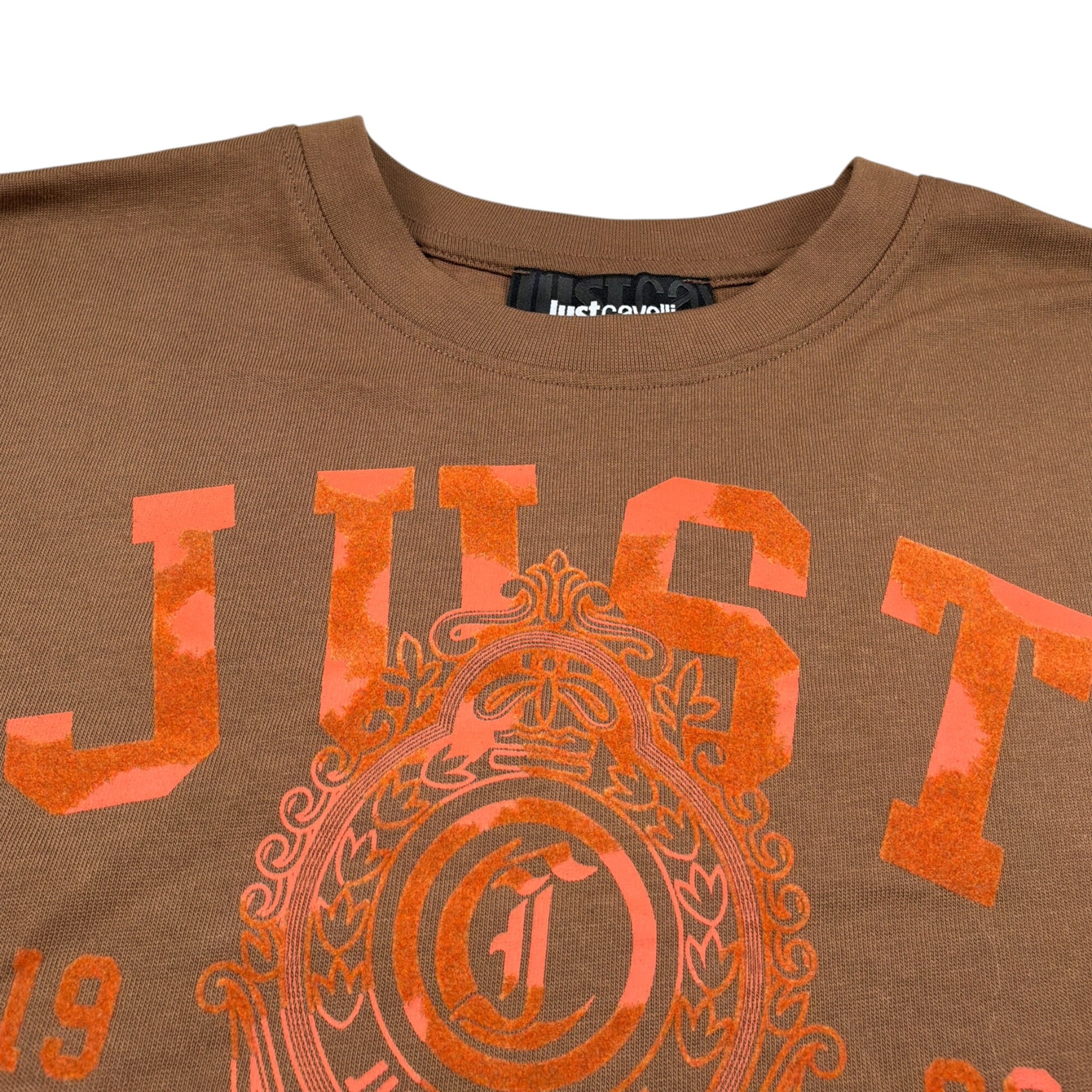 Just Cavalli Shirt Girocollo tinta unita con Stampa Marrone per Bambino JBA26033TS MARRONE JUST CAVALLI 
