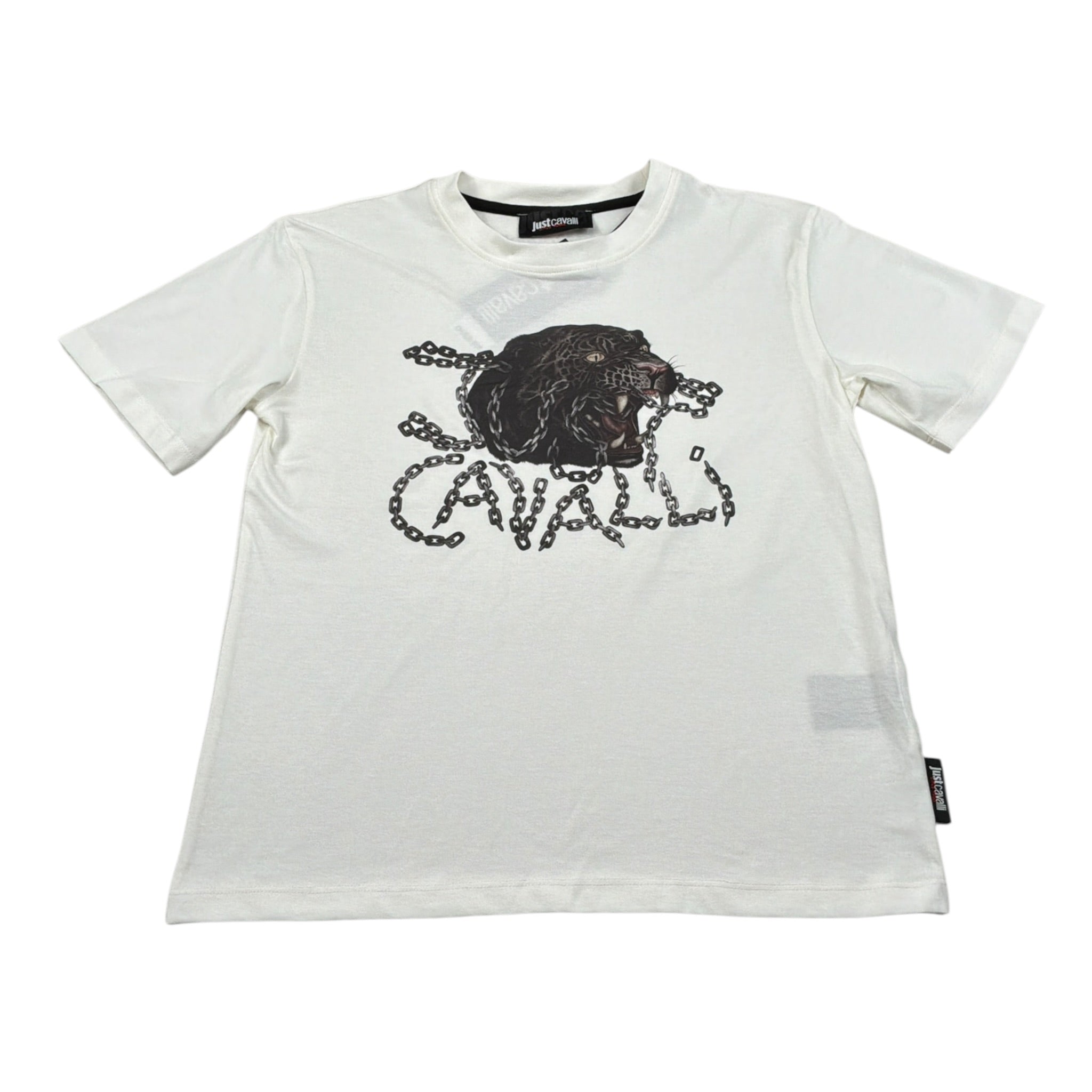 Just Cavalli T-Shirt Girocollo tinta unita con Stampa Panna per Bambino JBA26064TS PANNA JUST CAVALLI 