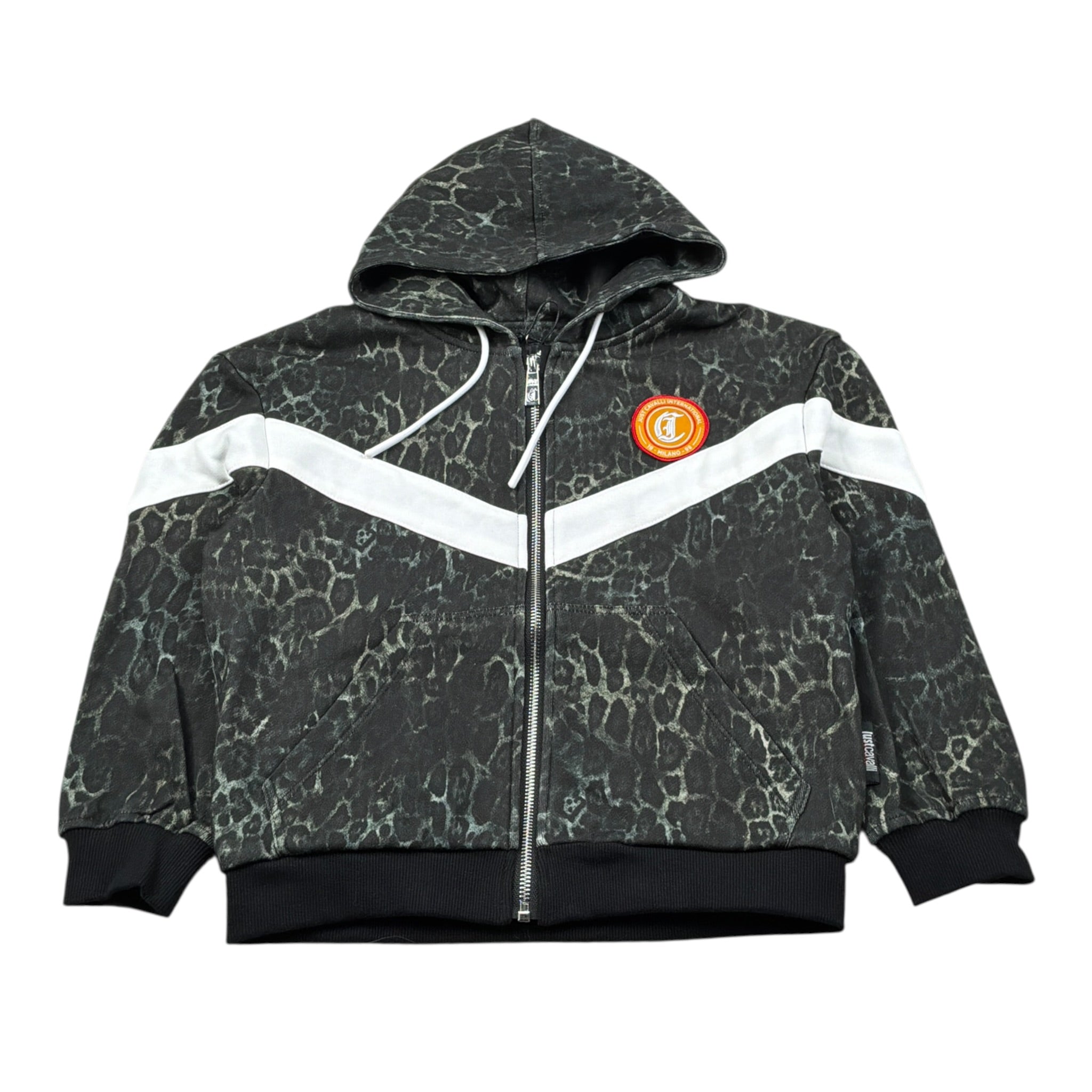 Just Cavalli Felpa con Zip E Cappuccio Fantaisa Maculata Verde per Bambino JBA26109FE VERDE JUST CAVALLI 