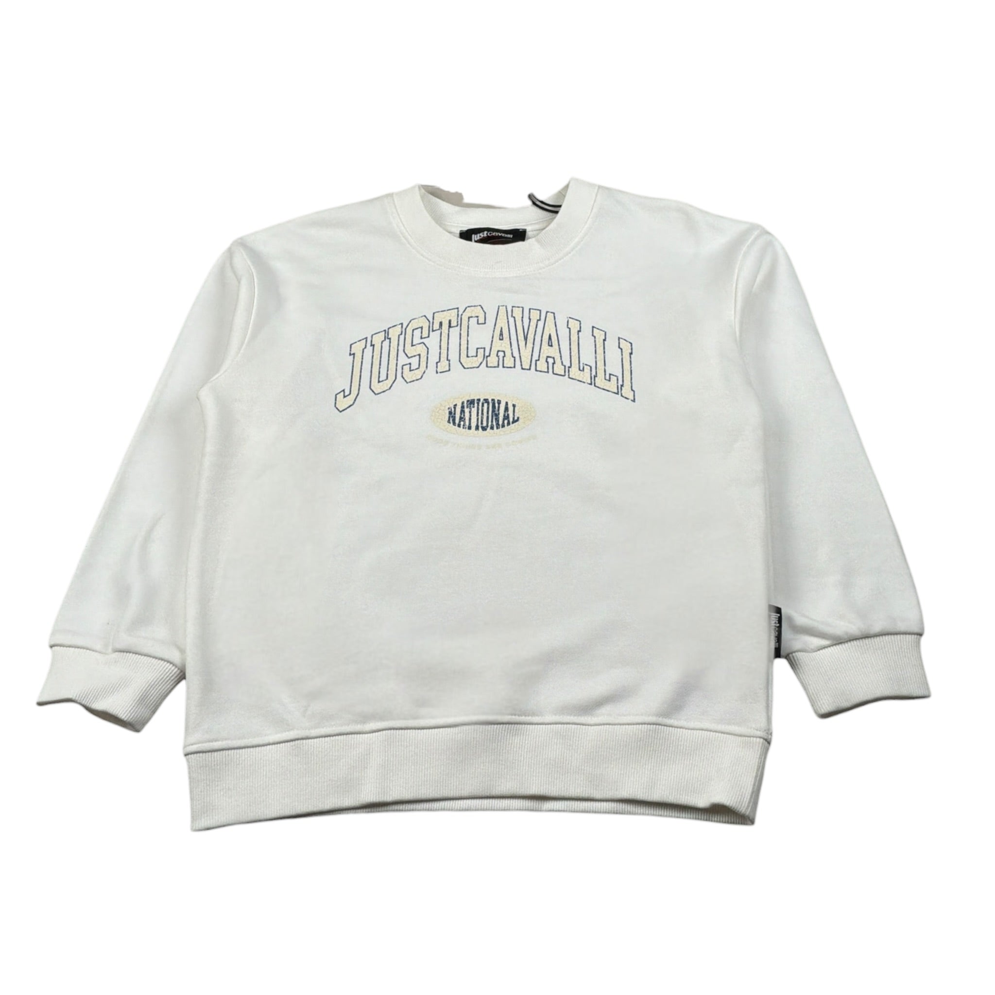 Just Cavalli Felpa Chiusa Girocollo tinta unita con Logo Panna per Bambino JBA26126FE PANNA JUST CAVALLI 