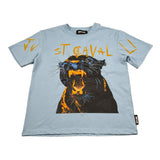 Just Cavalli T-Shirt Girocollo tinta unita Azzurro per Bambino JBA26130TS AZZURRO JUST CAVALLI 