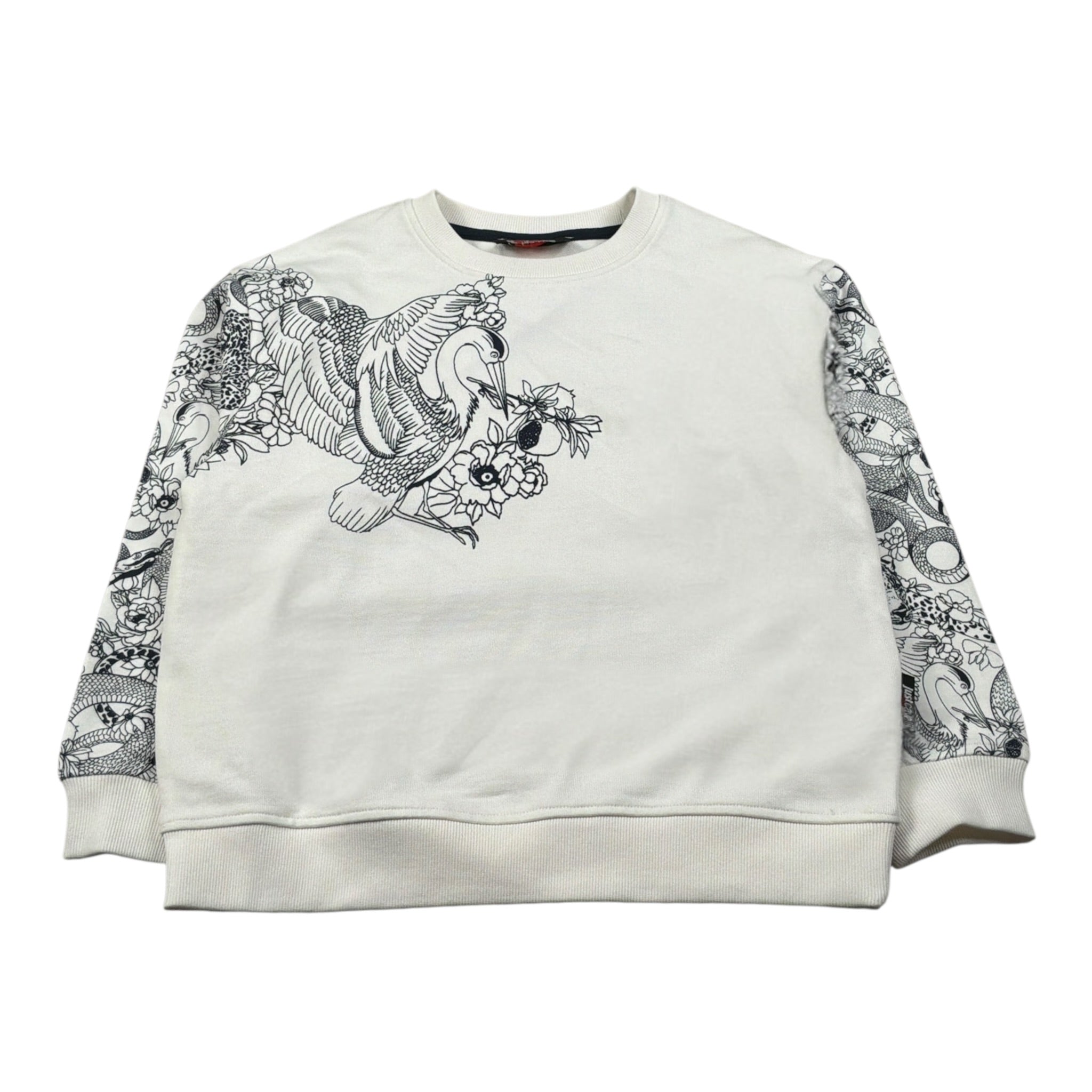 Just Cavalli Felpa Chiusa Girocollo tinta unita con Stampa Panna per Bambino JBA26143FE PANNA JUST CAVALLI 