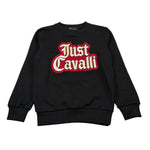 Just Cavalli Felpa Chiusa Girocollo tinta unita con Stampa Nero per Bambino JBA26160FE NERO JUST CAVALLI 
