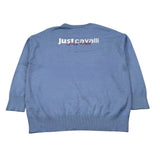 Just Cavalli Maglia Girocollo tinta unita con Logo Azzurro per Bambina JGA26011MA AZZURRO JUST CAVALLI 