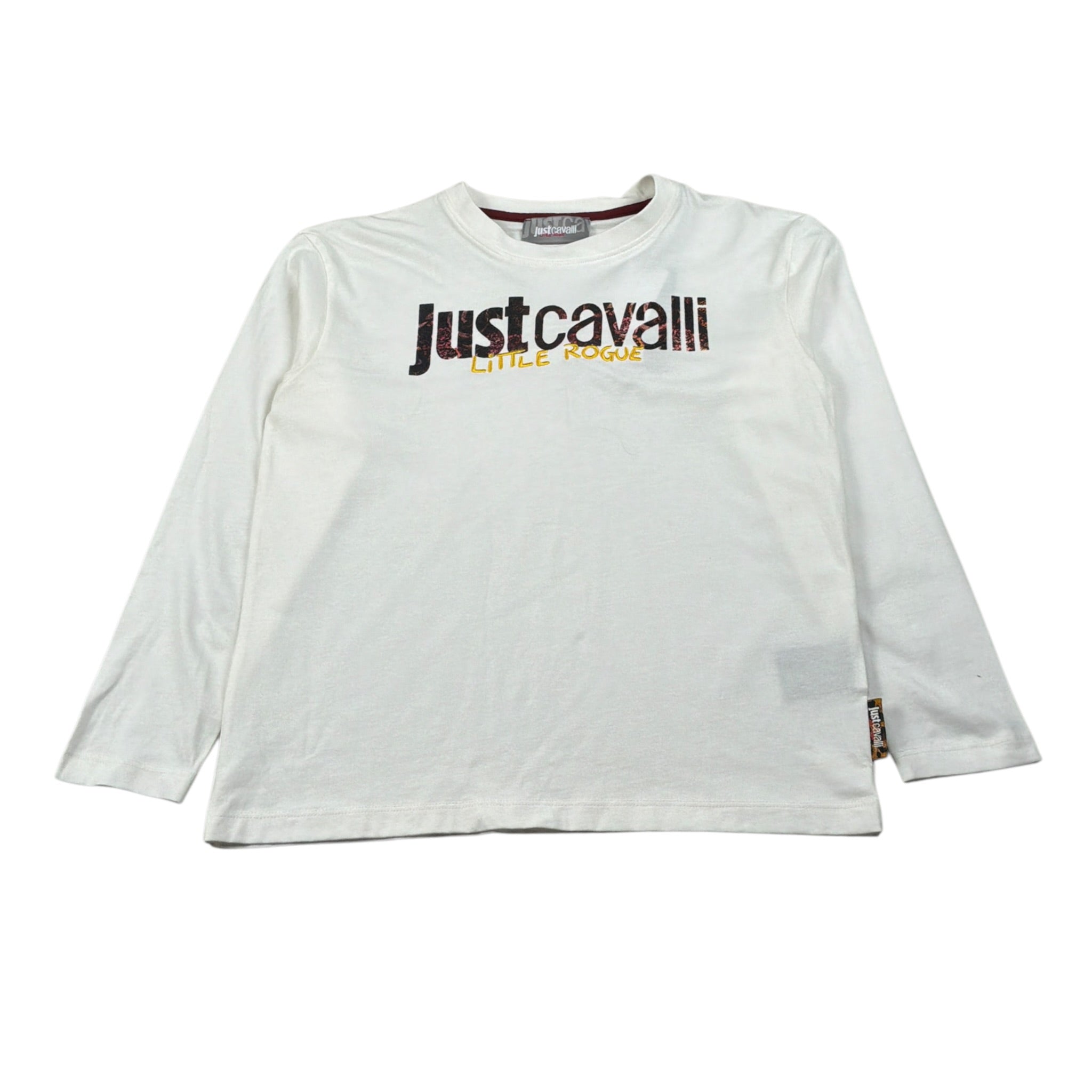 Just Cavalli Shirt Girocollo tinta unita con Logo Bianco per Bambina JGA26038TS BIANCO JUST CAVALLI 