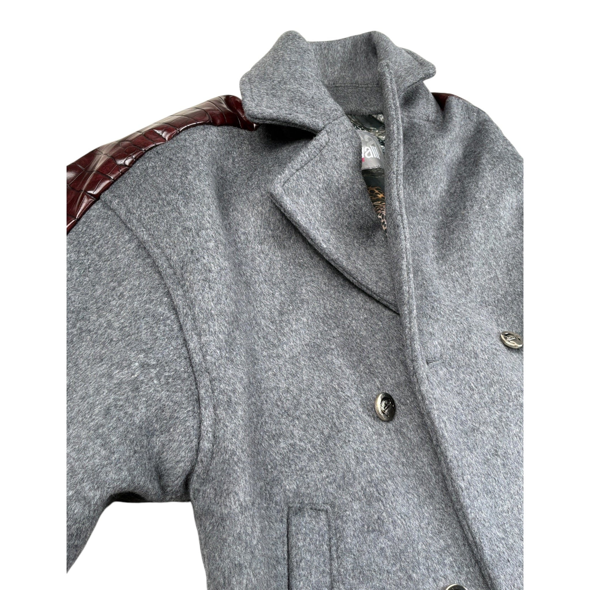 Just Cavalli Cappotto tinta unita con Logo Grigio per Bambina JGA26046CP GRIGIO JUST CAVALLI 