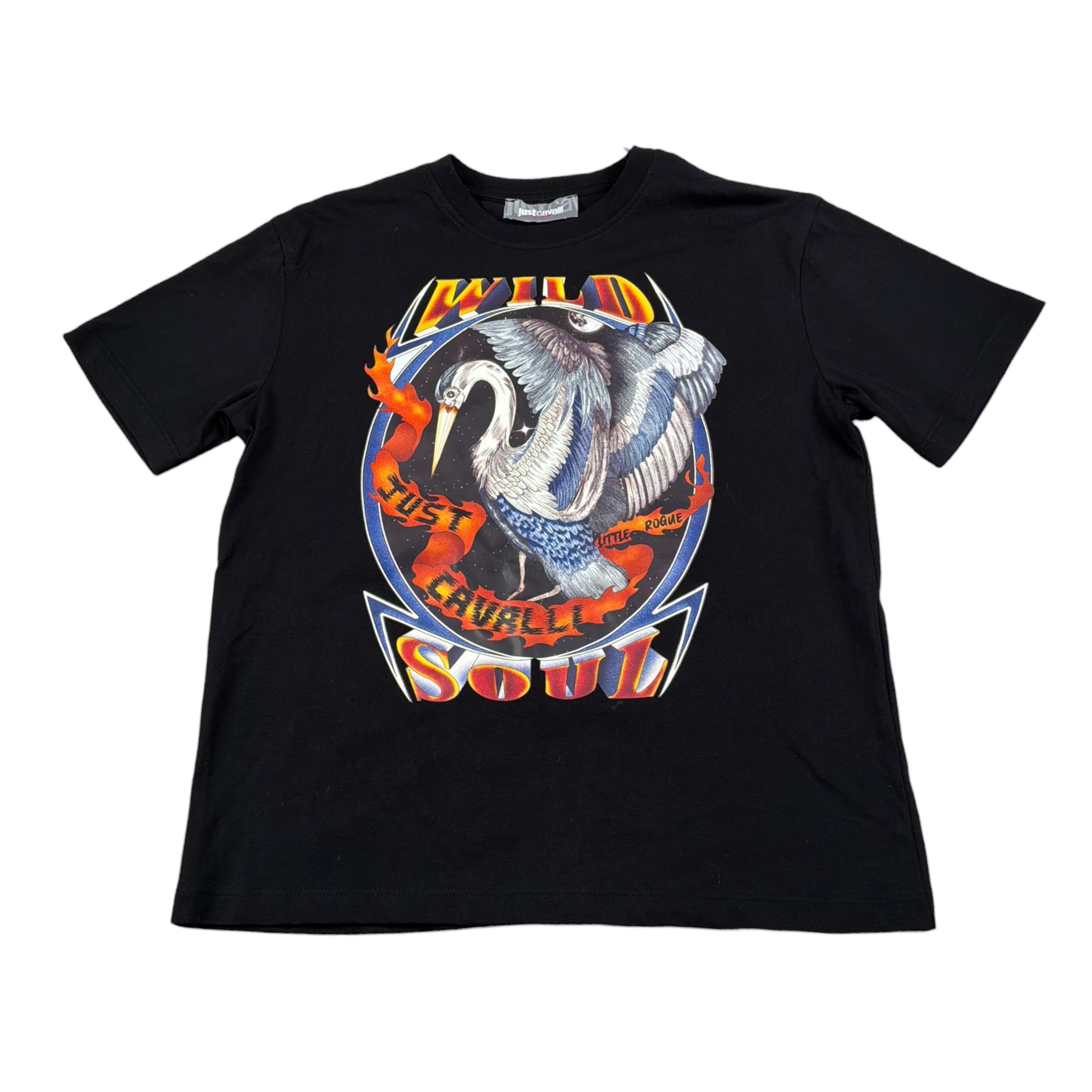 Just Cavalli T-Shirt Girocollo tinta unita con Stampa Nero per Bambino JGA26117TS NERO JUST CAVALLI 