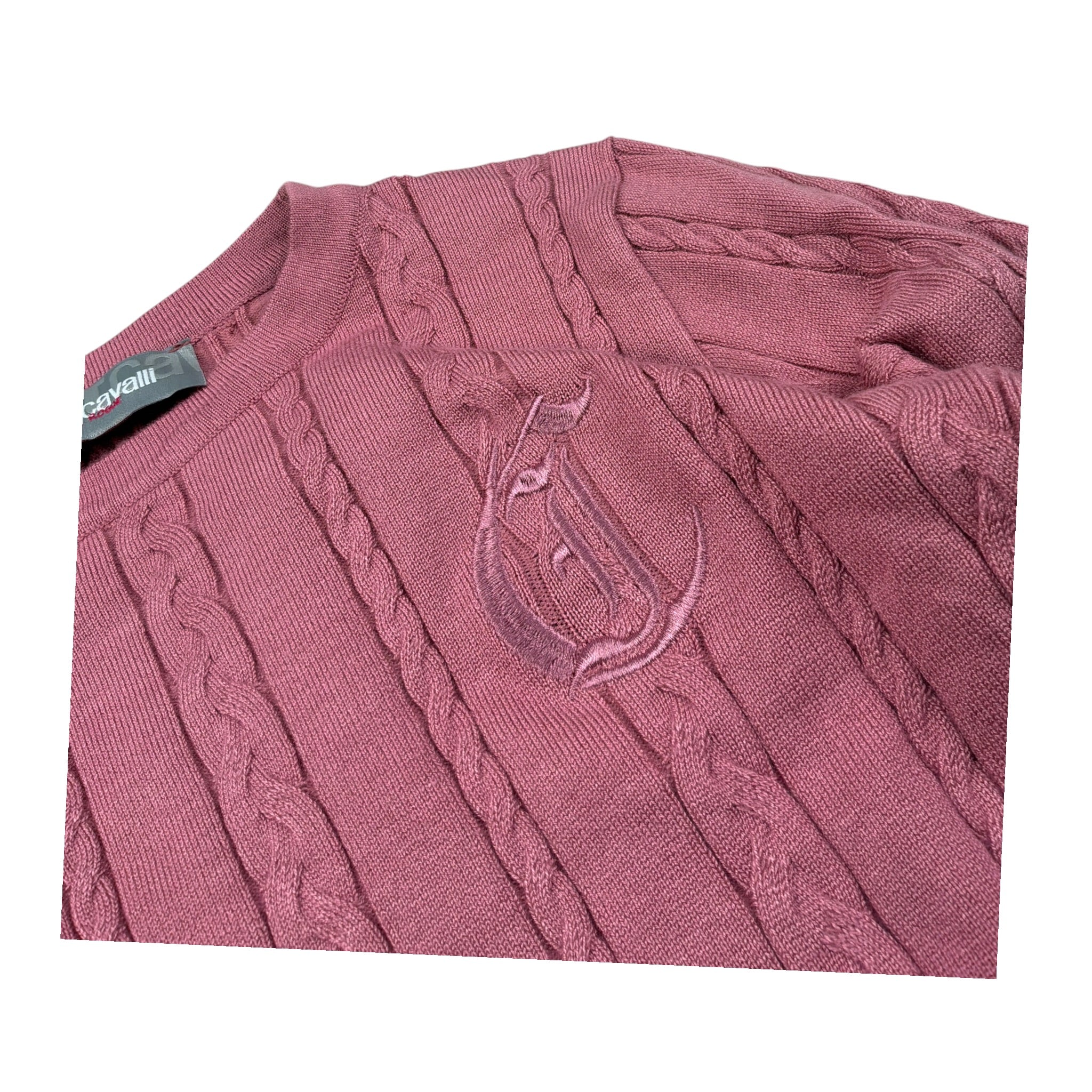 Just Cavalli Maglia tinta unita con Logo Rosa per Bambina JGA26132MA ROSA JUST CAVALLI 