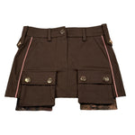 Just Cavalli Gonna tinta unita con Tasconi Marrone per Bambina JGA26133GO MARRONE JUST CAVALLI 