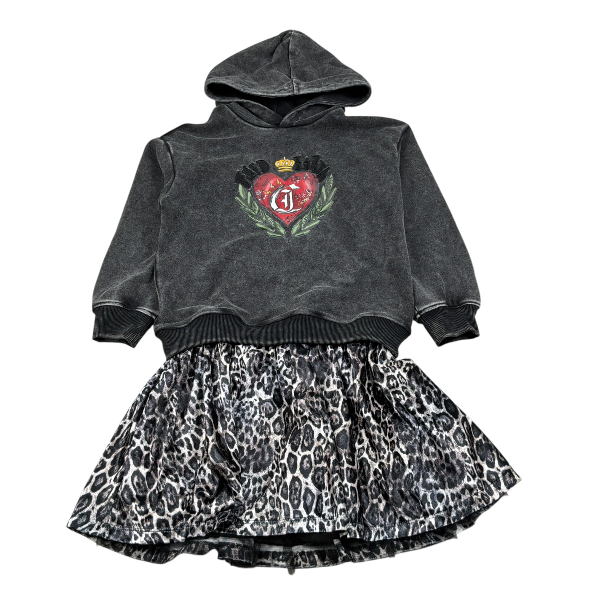 Just Cavalli Abito Manica Lunga tinta unita con Cappuccio Nero per Bambina JGA26160VE NERO JUST CAVALLI 