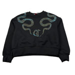 Just Cavalli Felpa Chiusa Girocollo tinta unita con Brillantini Nero per Bambina JGA2640FE NERO JUST CAVALLI 