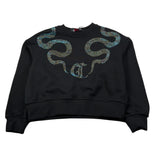 Just Cavalli Felpa Chiusa Girocollo tinta unita con Brillantini Nero per Bambina JGA2640FE NERO JUST CAVALLI 