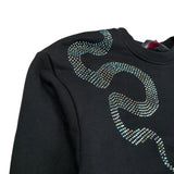 Just Cavalli Felpa Chiusa Girocollo tinta unita con Brillantini Nero per Bambina JGA2640FE NERO JUST CAVALLI 