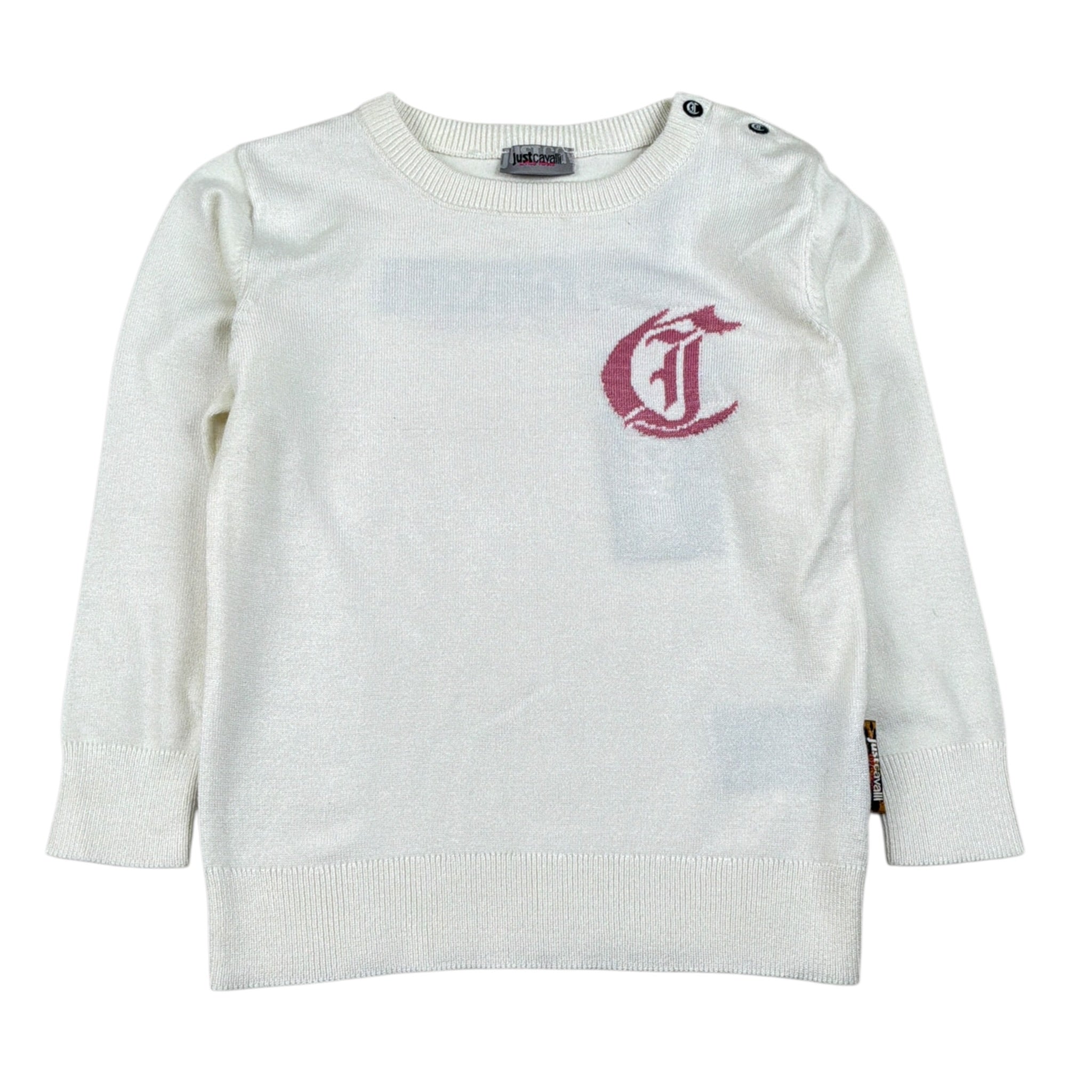 Just Cavalli Maglia tinta unita con Ricamo Bianco per Neonata JIA26015MA BIANCO JUST CAVALLI 