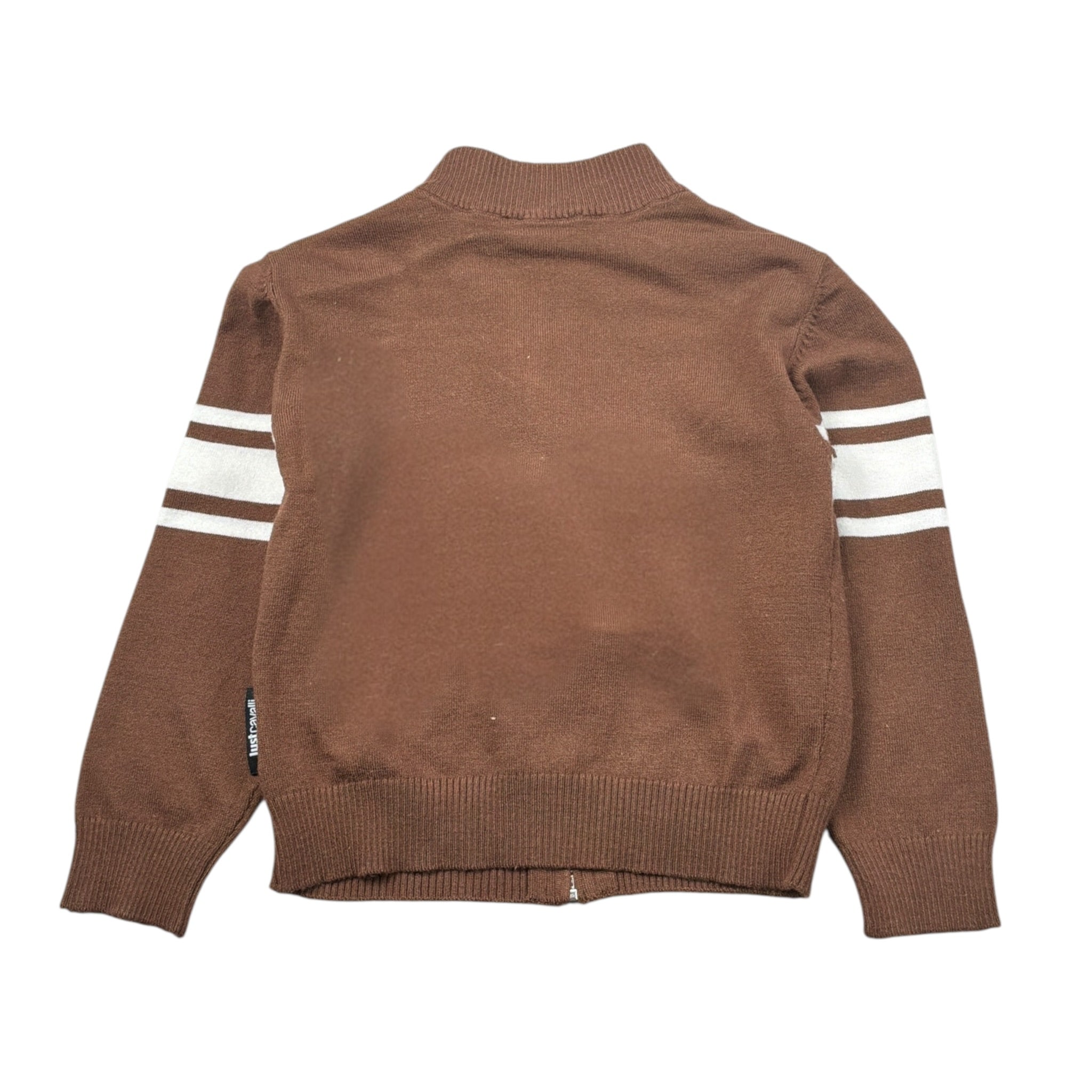 Just Cavalli Maglia tinta unita con Stampa E Zip Marrone per Neonato JIA26033CD MARRONE JUST CAVALLI 