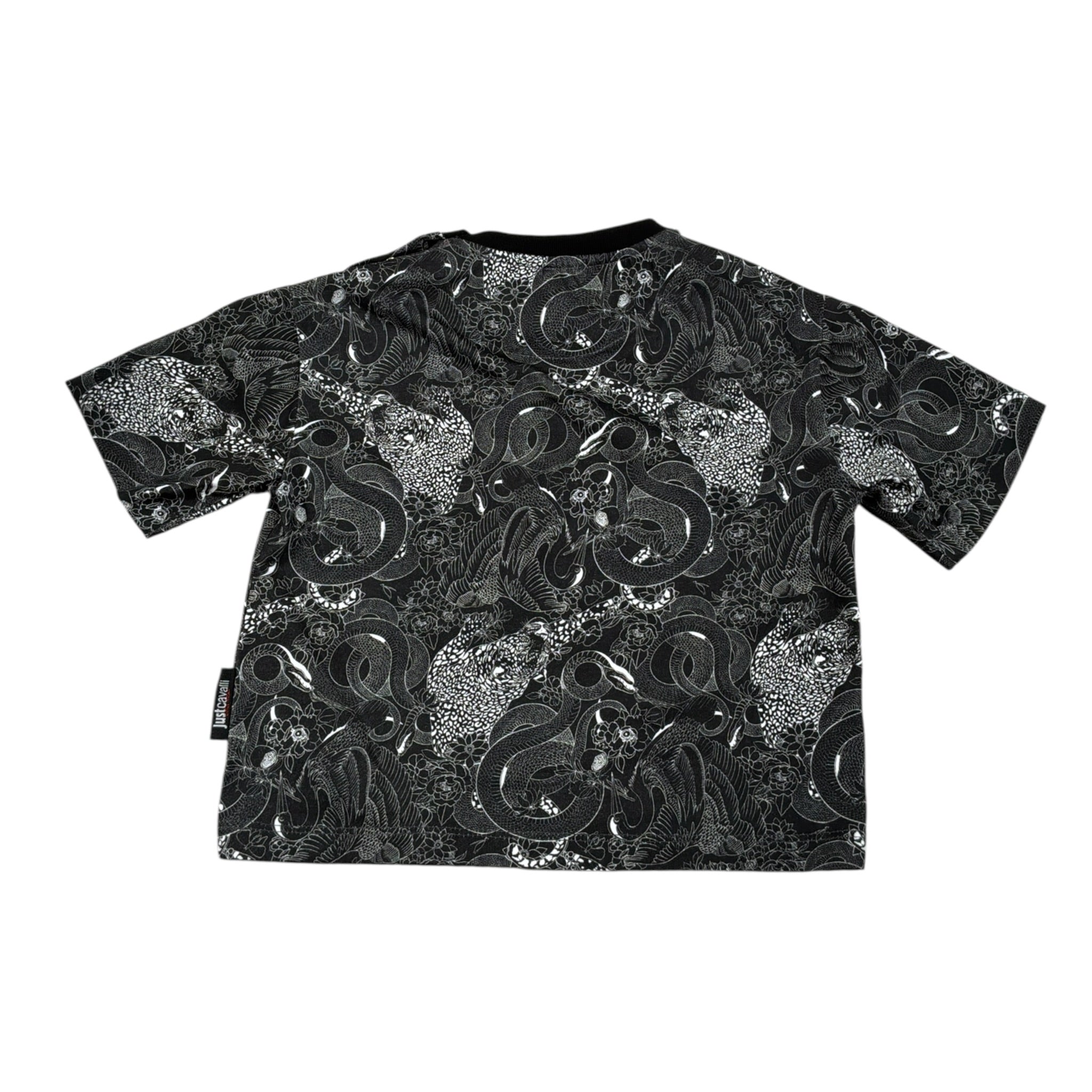 Just Cavalli T-Shirt tinta unita con Fantasia Nero per Neonato JIA26046TS NERO JUST CAVALLI 