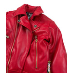 Just Cavalli Giubbino tinta unita In Ecopelle Rosso per Neonata JIA26075GB ROSSO JUST CAVALLI 
