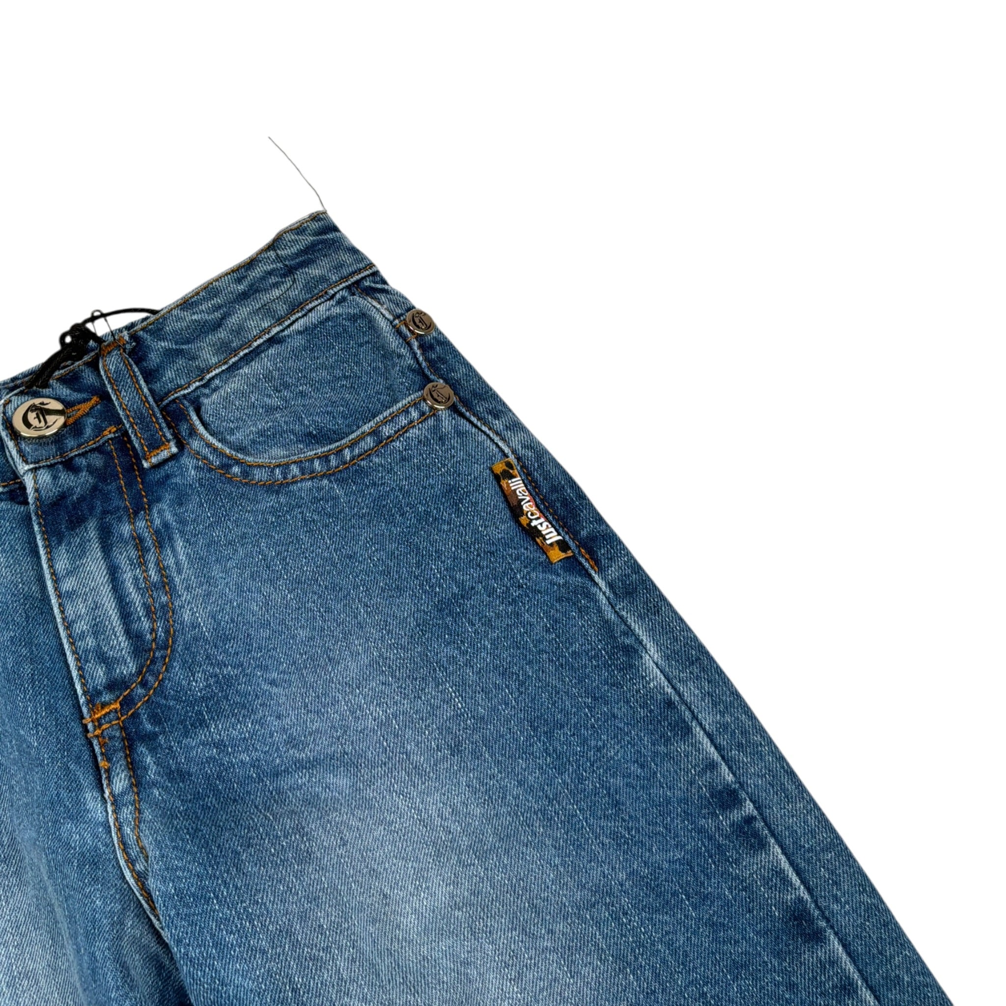 Just Cavalli Jeans tinta unita Modello A Palazzo Blu per Neonata JIA26104JE BLU JUST CAVALLI 