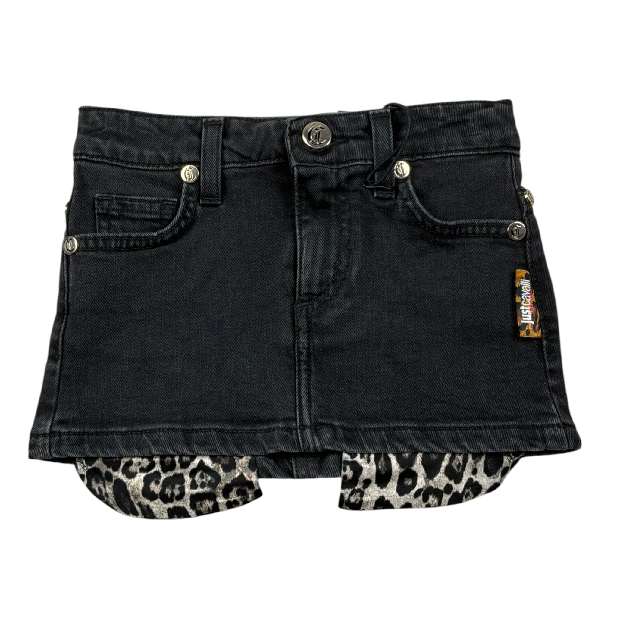 Just Cavalli Gonna In Denim tinta unita Nero per Neonata JIA26111GO NERO JUST CAVALLI 