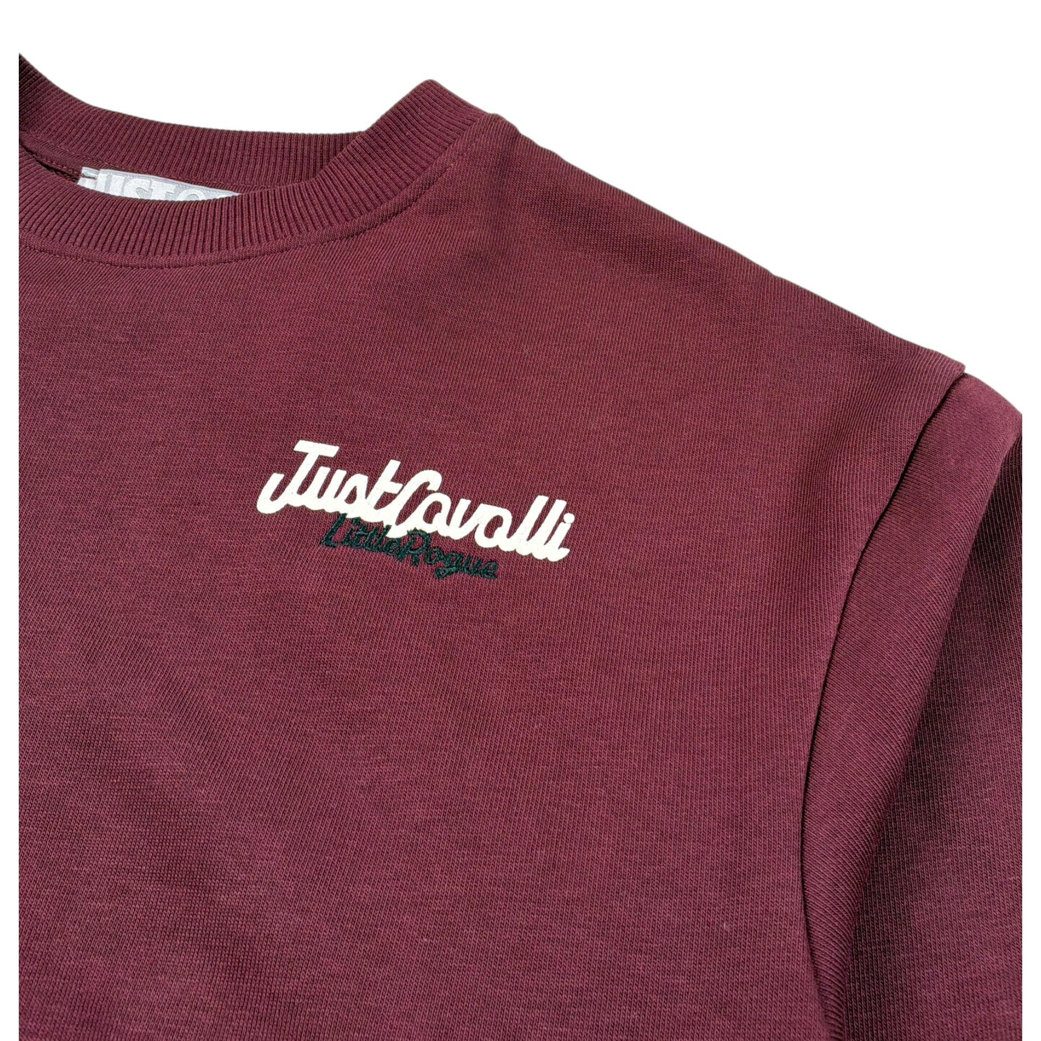 Just Cavalli Felpa Chiusa Girocollo tinta unita con Stampa Bordeaux per Bambino KGA26169FE BORDEAUX JUST CAVALLI 