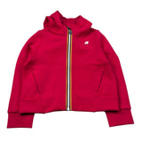 K-Way Felpa con Zip E Cappuccio tinta unita con Logo Fuxia per Bambina K1127LW FUXIA K-WAY 