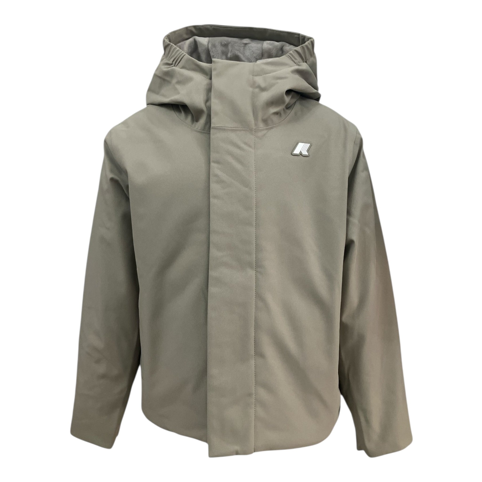 K-Way Giubbino tinta unita con Zip E Cappuccio Verde per Bambino K1128FWX VERDE K-WAY 