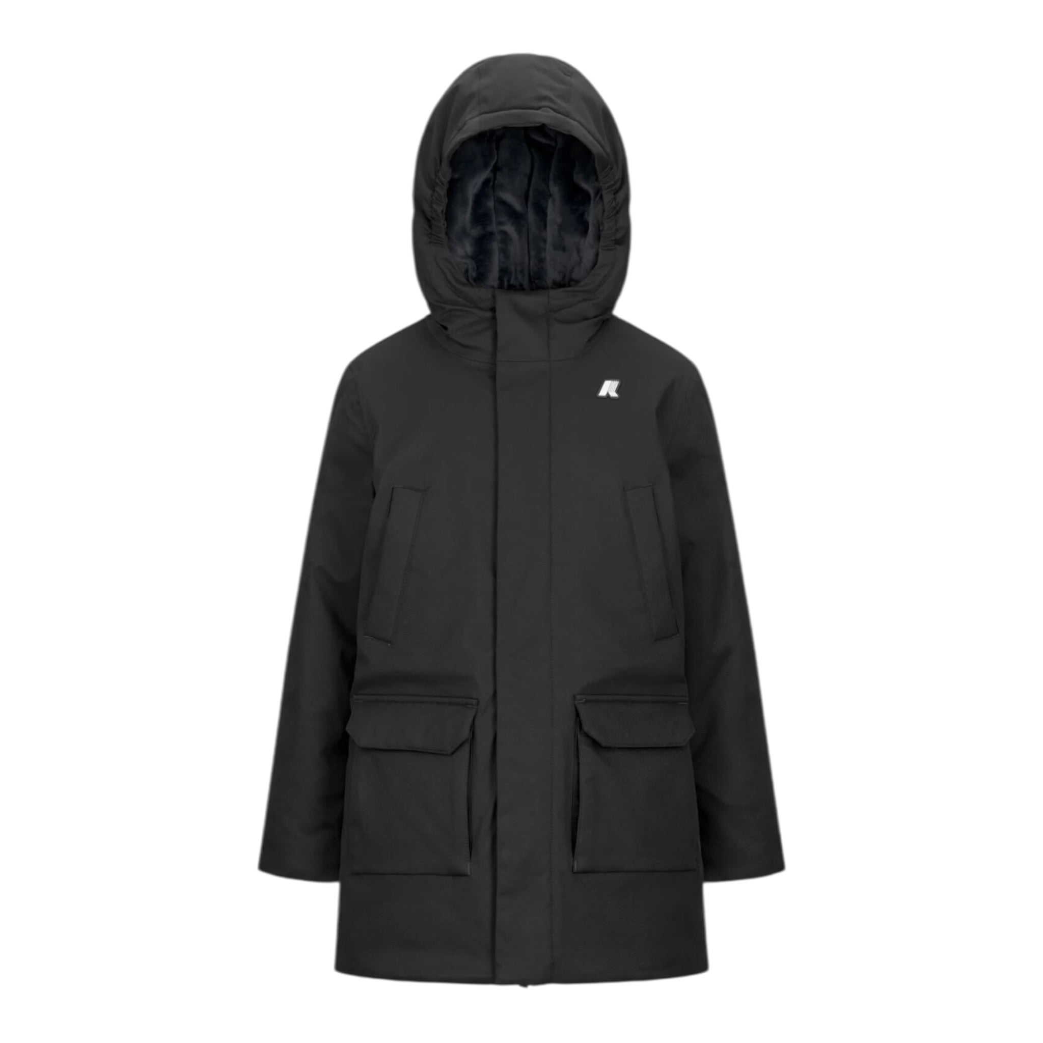 K-Way Giubbino tinta unita con Pelliccia Nero per Bambino K1128HW NERO K-WAY 